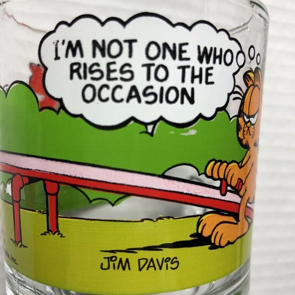 VINTAGE McDonalds Garfield & Odie Glass Coffee Tea Mug Cup Anchor Hocking 1980 - Picture 3 of 7